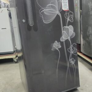 LG 190 ltr Refrigerator Single Door With Dark Grey Color and White Flowers