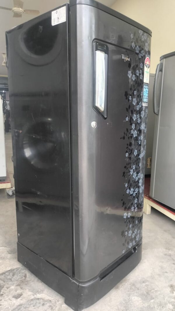 Whirlpool 190 ltr Refrigerator Single Door With Dark Grey Color and White Flowers Design - Image 2