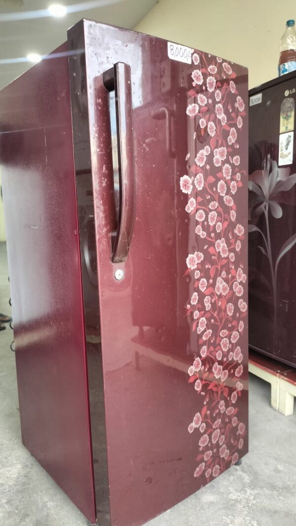 Haier 190 ltr Refrigerator Single Door With Dark Brown and flower Designs - Image 2