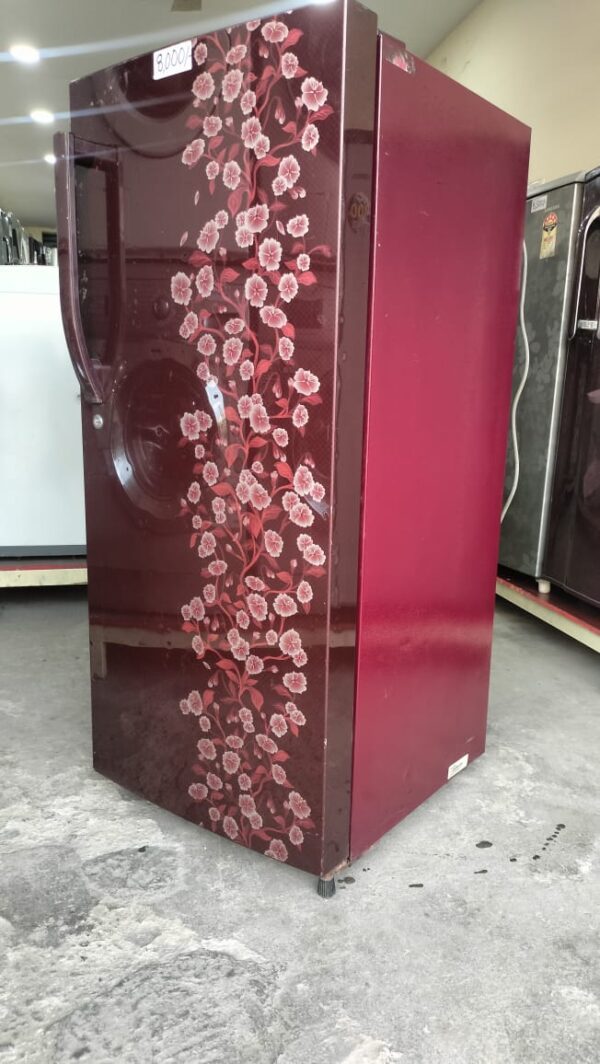 Haier 190 ltr Refrigerator Single Door With Dark Brown and flower Designs - Image 3