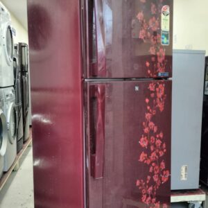 Samsung 280 ltr Refrigerator Inverter Model Double Door With Brown Color and Flower Design